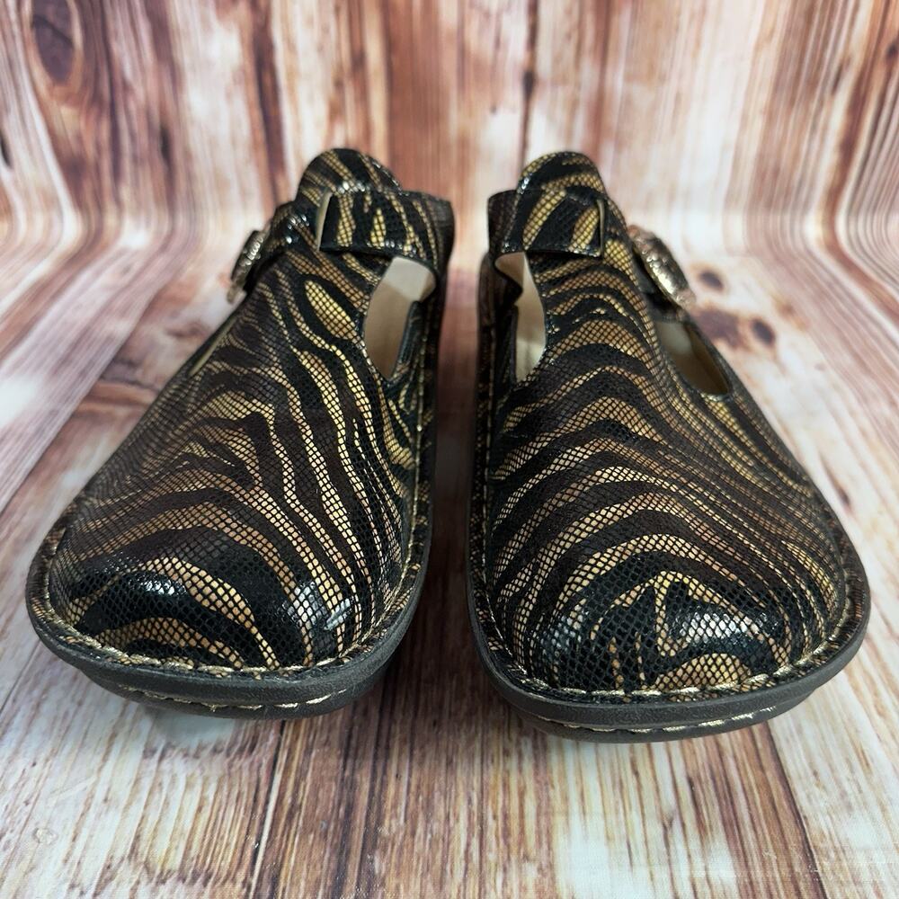 Alegria Classic SAFARI Size EU 40 US 9.5-10 Leather Mule Clogs Wedge Shoes Slide - Picture 2 of 10